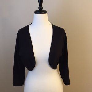Lands’ End black supima cotton bolero sweater S